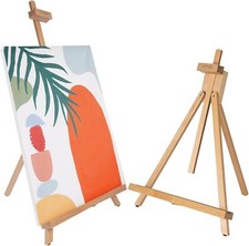 31-1/2 inch A-Frame Easel, Adjustable Beechwood Tripod Display Stand, Holds U...
