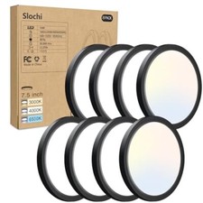 8PACK LED Flush Mount Ceiling Light Fixture, 3000K-4000K 7.5Inch-8Pack Black