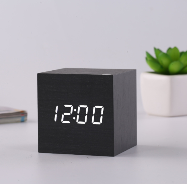 Modern Wooden Digital LED Desk Clock – Alarm, Thermometer, Timer & Calendar 3 thumbnail image