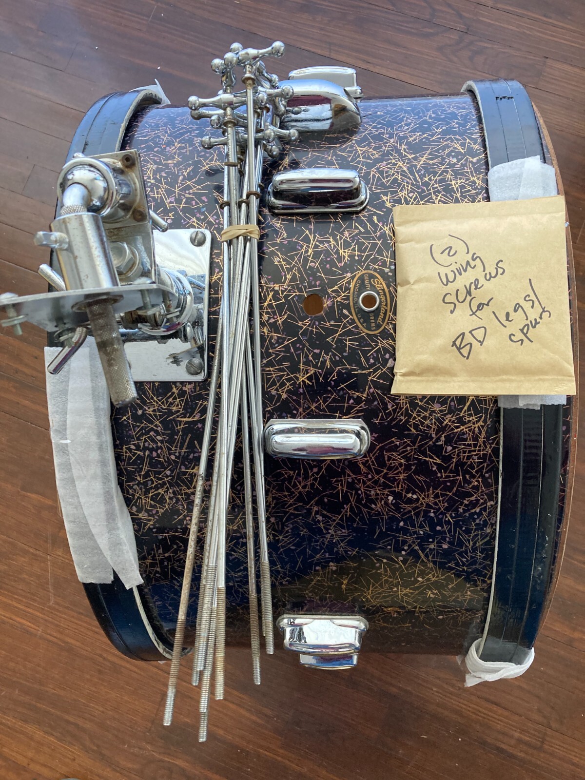 SLINGERLAND VINTAGE 22INCH BASS DRUM IN CAPRI PEARL eBay