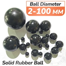 Black Round Solid Rubber Ball Bouncy Balls Training Ball Diameter 2mm - 100mm