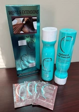 MALIBU "WEFTS & EXTENSIONS" Kit Shampoo Conditioner with 4 Treatments Packs