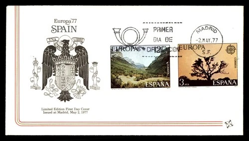 Mayfairstamps Spain FDC 1977 Tree and Mountains Europa Cept First Day Cover aaw_