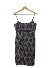 MARC CAIN Trägerkleid Damen Kleid Gr. DE 38 hellgrau-schwarz Elegant