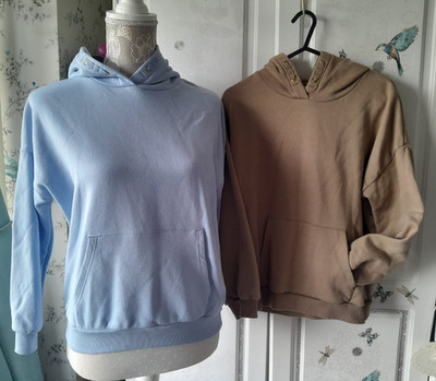 Mädchen Marks and Spencer Kapuzenpullover X 2 Alter 11-12 Jahre Fleece gefüttert