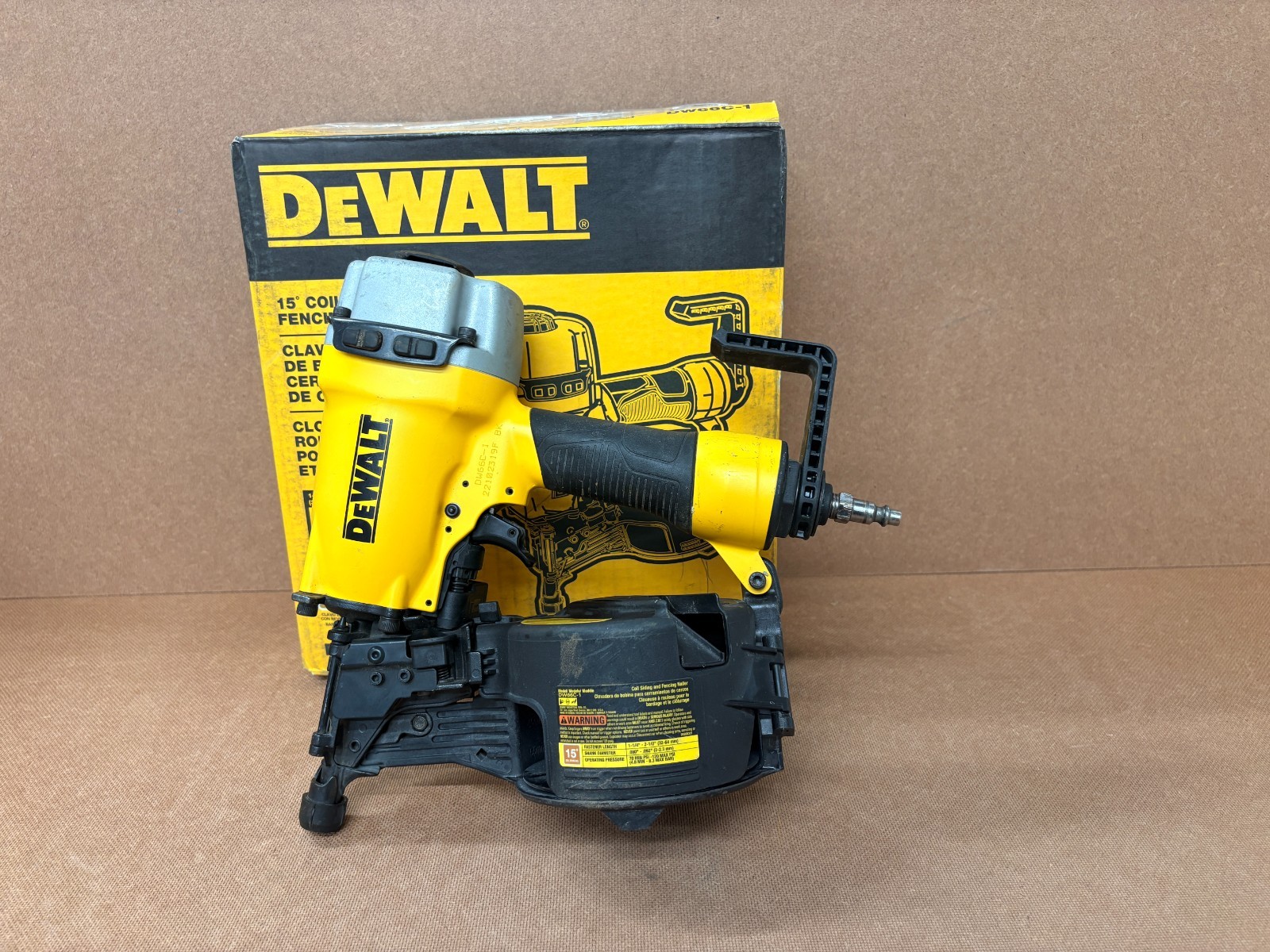 DEWALT DW66C-1 Pneumatic 15-Degree Coil Corded Siding & Fencing Nailer