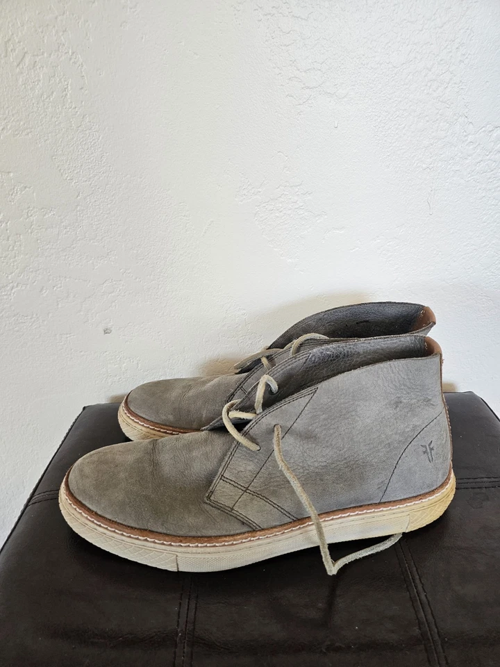 Botas Frye Essex Gris Cuero Chukka Inteligentes Informales Preppy British Aristócratas Talla 9 Foto 4 de 4