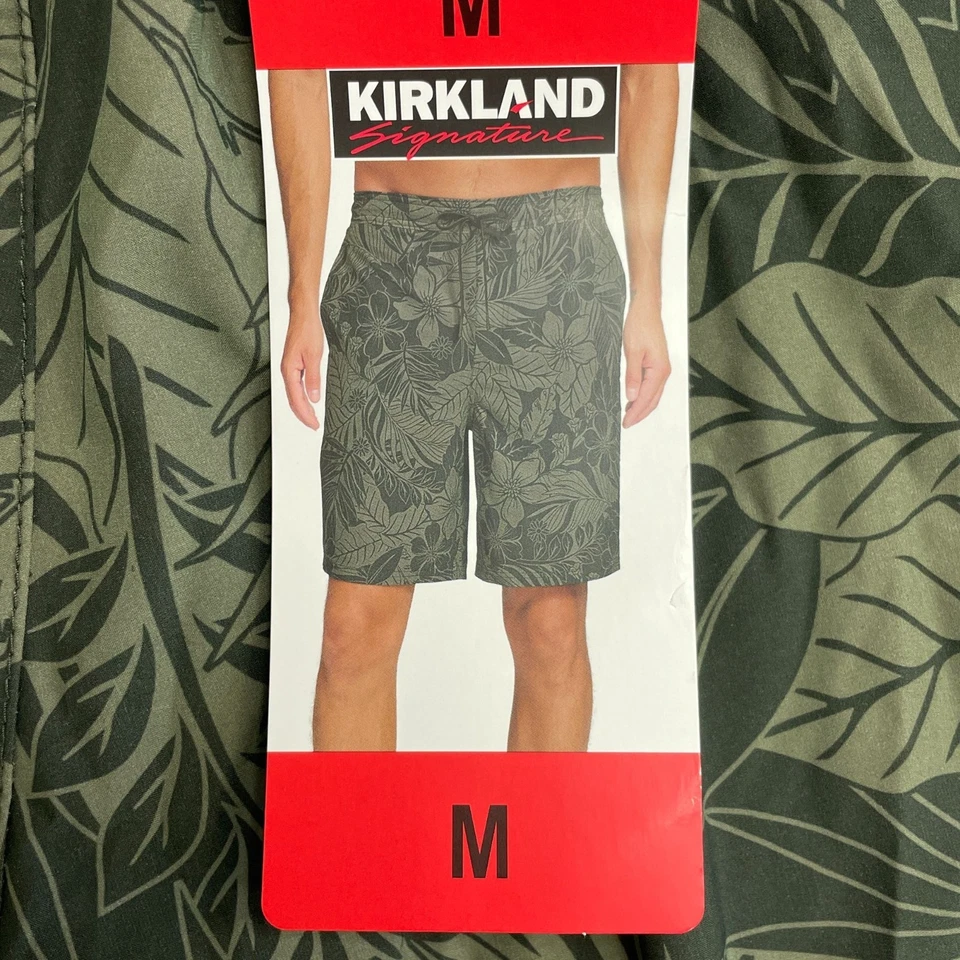 НОВЫЕ мужские плавки Kirkland Signature M с зеленым цветочным принтом с гавайской подкладкой - Изображение 4 из 4