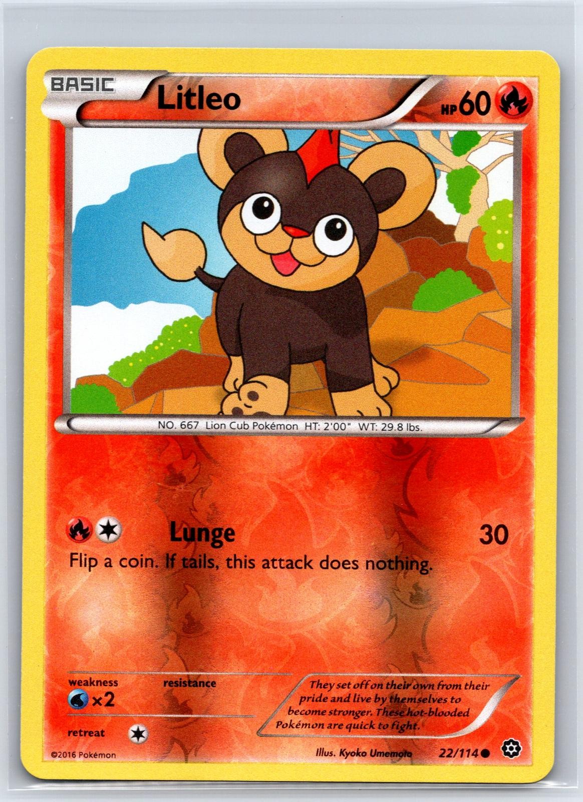Litleo 22/114 Common Steam Siege Pokemon Reverse Holo NM/M 513e-38