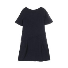 【Dresses】CHANEL Gripoa Button Pile Dress Short Sleeve Wool Dark Navy From Japan