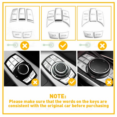 Ajuste para X1 BMW X3 X5 Cromo X6 Multimedia Botón Decoración Cubierta Borde Pegatinas X7 - Imagen 8 de 12