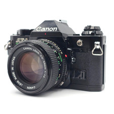 Read Exc 3 Canon AE-1 Program SLR Film Camera Black FD 50mm F1.4 From JAPAN