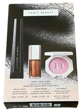 Fenty Beauty Fam Faves 3 Piece Set Hella Thicc Mascara Gloss Bomb Highlighter Ne