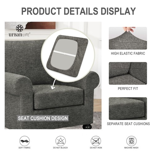 2-Piece Stretch Sofa Slipcover for 1 Cushion Single Seat Sofa, Super Stretch ... - Bild 7 von 9