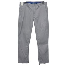Rowm Pants Men’s Size 34x33 Stretch Fabric Grey Flat Front Pockets NWT