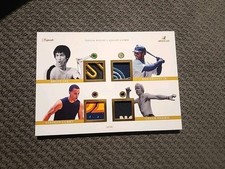 Bruce Lee, Ken Griffey Jr., Steph Curry, Chuck Norris 5x7 Quad Relic 🔥 10/20!🔥
