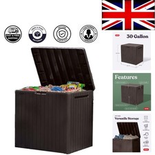Stylish Brown Resin Deck Box with 30 Gallon Capacity - Versatile Outdoor Storage