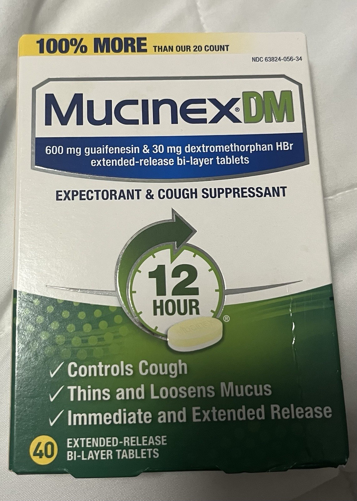 Great PRICE Mucinex DM 12 Hour relief 40ct ex: 06/2027, 03/2028 New in box