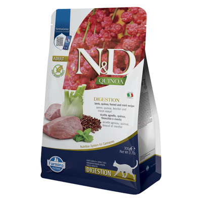 N&D CAT QUINOA DIGESTION LAMM & ANIS 300g. Trockenfutter für Katzen Verdauung