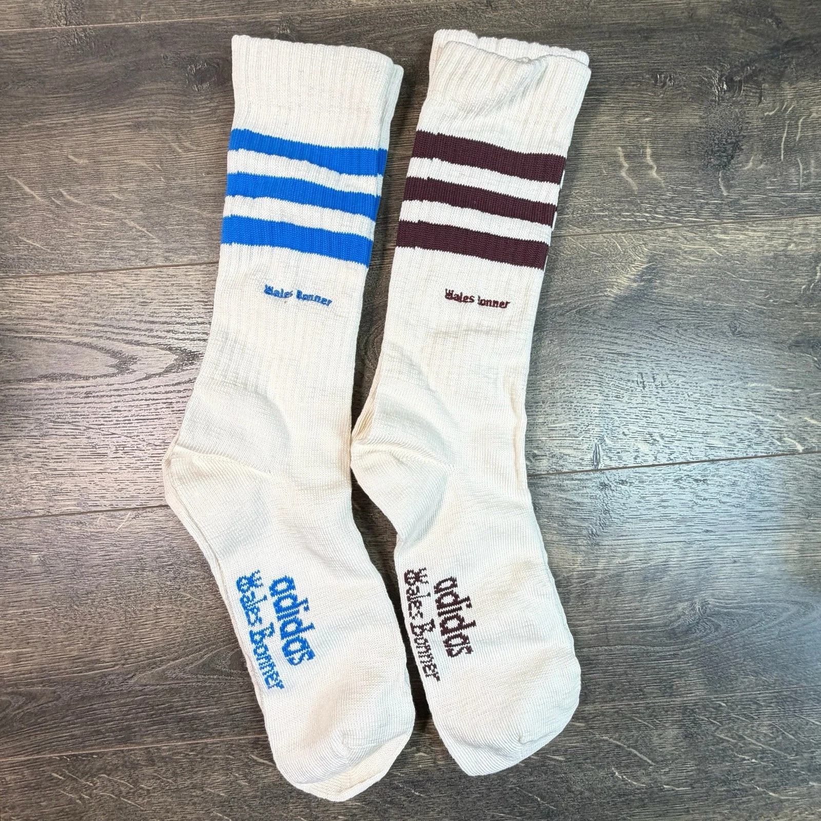 Adidas Wales Bonner 2 Pack Socks Sz M White Blue White Maroon JV8683