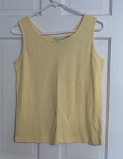 Classic Elements Womens Solid Yellow Scoop Ne...