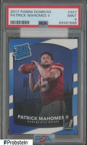 2017 Donruss #327 Patrick Mahomes II Kansas City Chiefs RC Rookie PSA 9 MINT