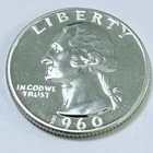 1960 PROOF WASHINGTON QUARTER - 90% SILVER - MINT STATE DETAILS #7866