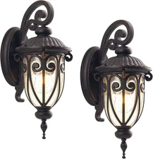 2 Pack Large Outdoor Wall Light Fixture for Patio, 23In High Exterior Wall Mount