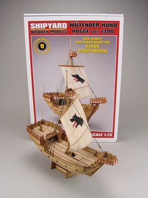 Holzmodell Lasercut-Holzmodell Kogge Wütender Hund 1:72 Shipyard