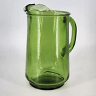 Finlandia Green Avocado Glass Pitcher Anchor Hocking Vintage Mid Century Modern