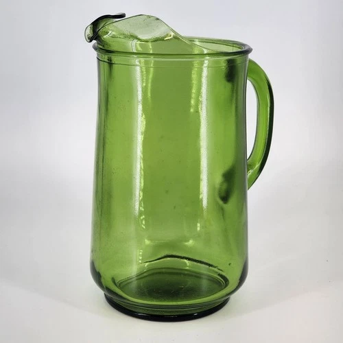 Finlandia Green Avocado Glass Pitcher Anchor Hocking Vintage Mid Century Modern