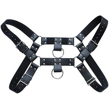Faux Leather Body Chest Harness Men Belt Shoulder Cage Costume Party Accessory