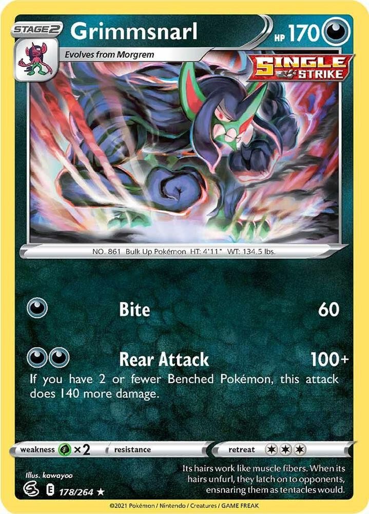 Grimmsnarl 178/264 SWSH08: Fusion Strike Holofoil Pokémon TCG