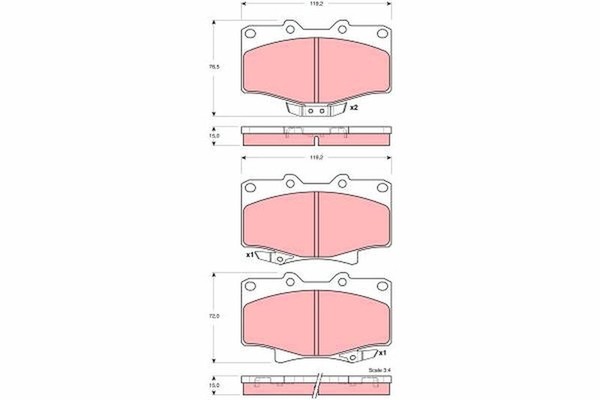 TRW Bremsbelagsatz, Scheibenbremse GDB3383 FüR Toyota-image