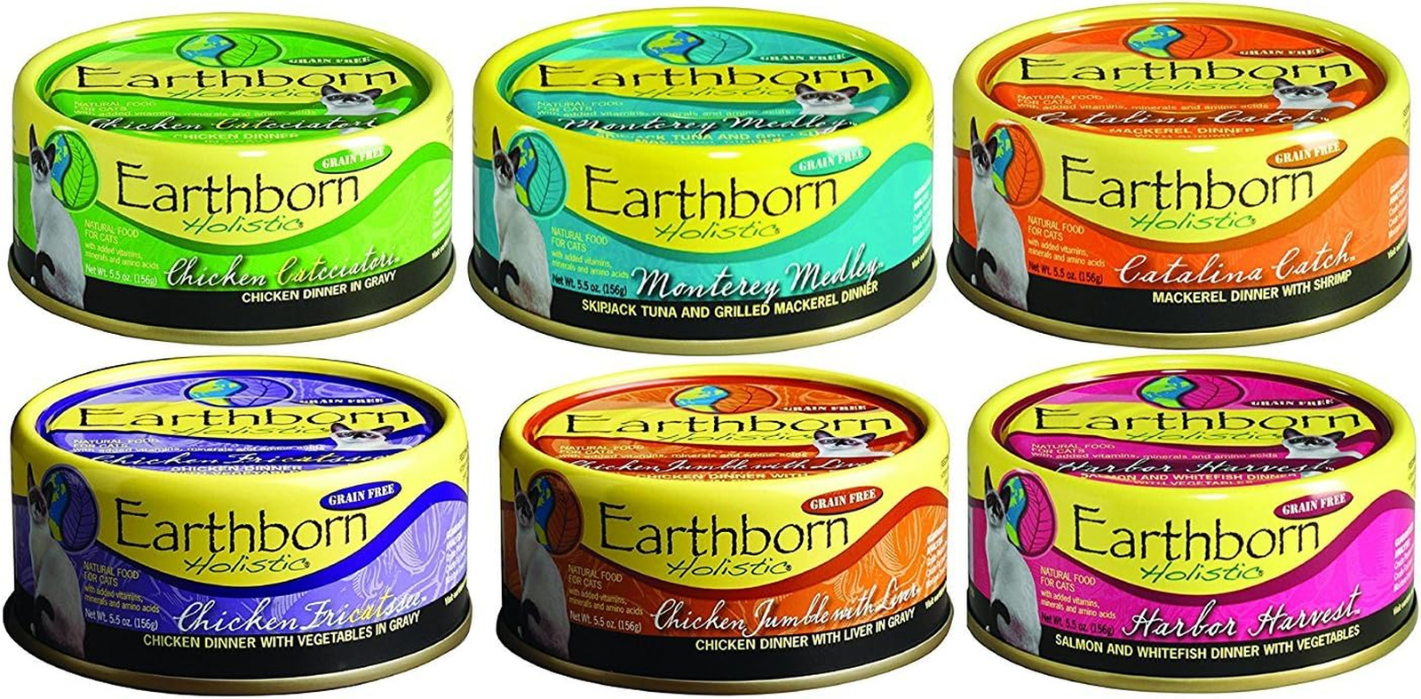 Grain-Free 5.5 Oz Canned Cat Food Mixed 24 Cans with 6 Flavors Chicken Catcciato