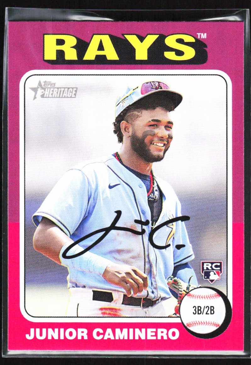 2024 TOPPS HERITAGE JUNIOR CAMINERO RC TAMPA BAY RAYS #267