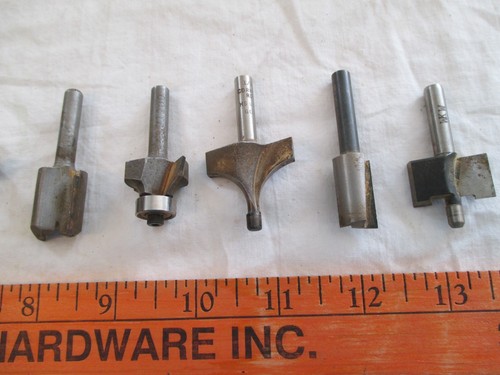 Assorted Lot of 1/4" Shank Router Bits Dovetail. 10 Pcs. #2. - Picture 4 of 15