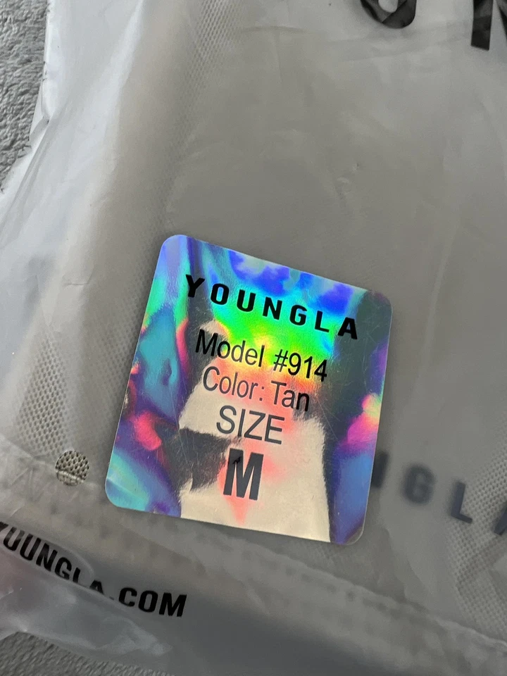 Par de mangas de rodilla YoungLA modelo 914 bronceado medio levantamiento de pesas gimnasio Foto 2 de 4