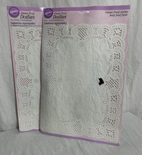 Wilton Grease Proof Rectangle White Doilies 10 inch x 14 inch 6 pack