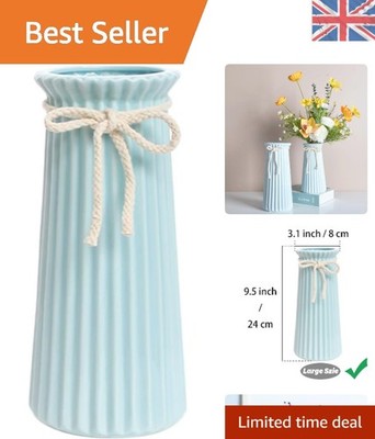 Elegante 10 Zoll blaue gerippte Vase - ideal für Blumen und Event-Mittelstücke