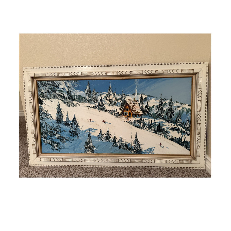 Paul Blaine Henrie Original Framed Signed Oil Painting The Chalet at Snowmass.