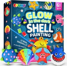 EPUMP Shell Painting Kit - Glow in the Dark Arts and Crafts for Kids Ages 6-12,