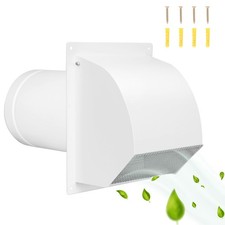 8 Inch Wall Vent with Screen and Damper,Arc-Shaped Hooded Wall Vent,Waterproo...