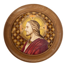 Terre cuite émaillé Jèsus Christ Maria Brun MOF 1939 Marseile