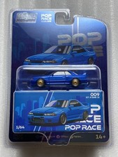 POP RACE Enigma 1/64 Nissan Skyline GT-R R32 Bayside Blue Near Mint