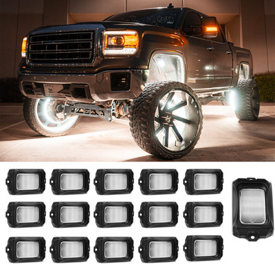 MICTUNING C2 LED Rock Lights Solid White Offroad Underglow Wheel Well Lights Kit