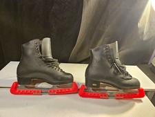 Riedell Black Leather Figure Skates Size 10 C John Wilson Excel Blades Guards