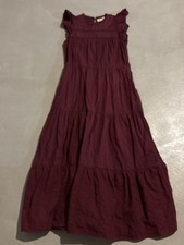 Universal Thread Burgundy Embroidered Tiered Maxi Dress
