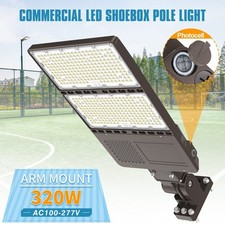 320 Watt LED Shoebox Parking Lot Light Commercial Fixture 48000LM With Photocell