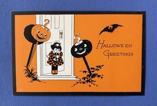 Postal de felicitación de Halloween vintage/antigua de 1908 1915 • Gibson Art Co.